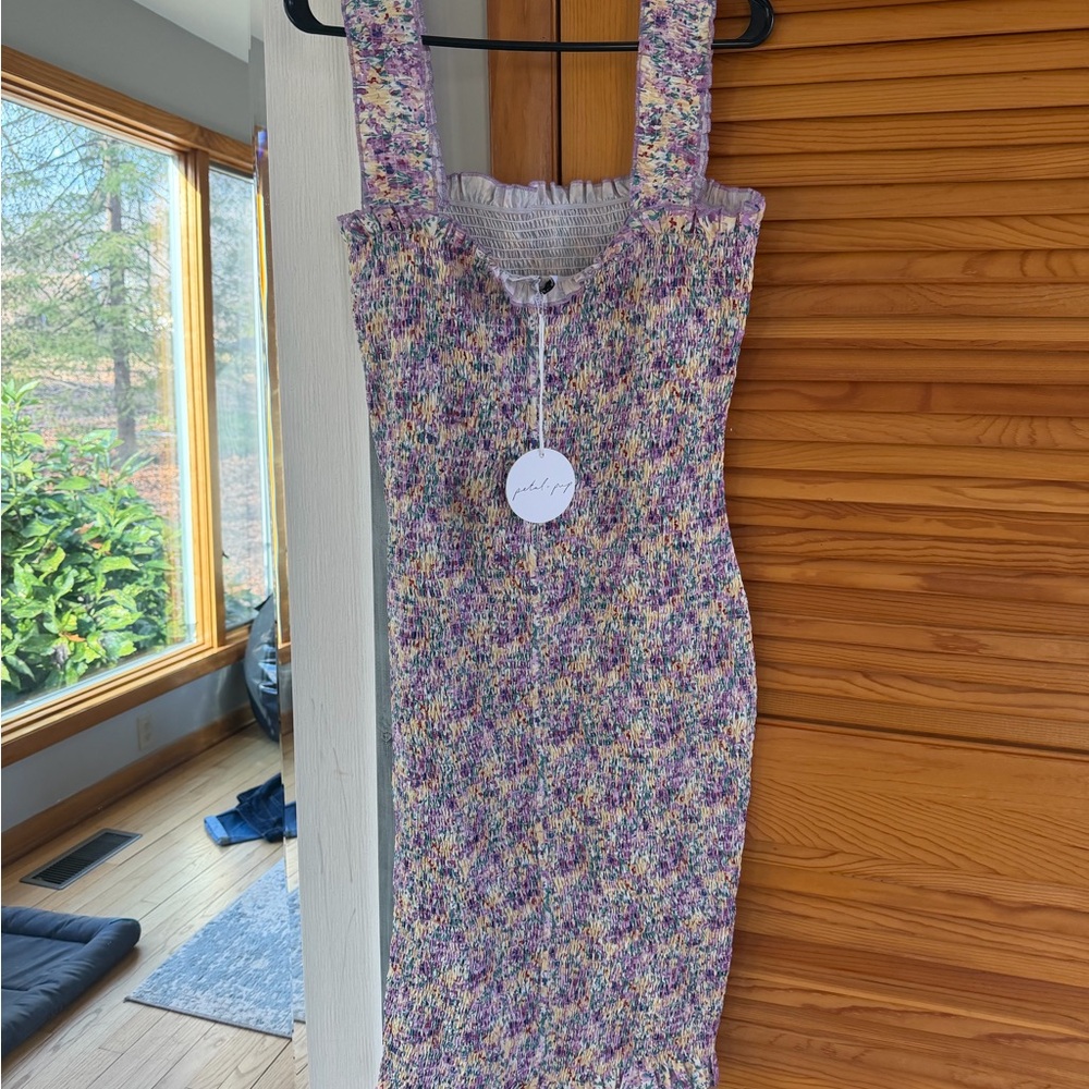 Petal & Pup Purple Multicolor Midi Dress - Picture 2 of 5